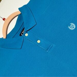 Chaps‎ Men’s Turquoise Mesh Polo Shirt Size L Excellent